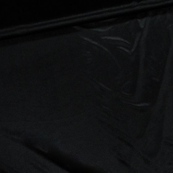 Polyesterový úplet / samet VELVET 8 UNI jednobarevný černý, š.140cm (látka v metráži)