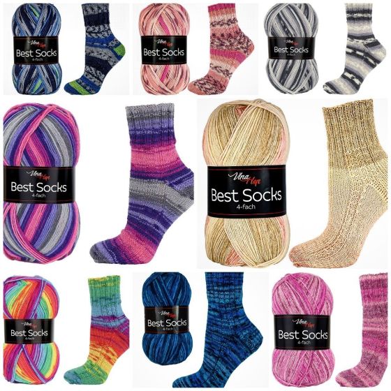 Pletací / háčkovací příze Vlna-Hep BEST SOCKS 4-fach melírovaná, vzorovaná, ponožková, 100g/420m