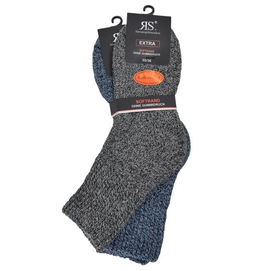 Ponožky zdravotní teplé 12778, melírované, klasické, bez gumiček, dámské, 2 páry (více velikostí)