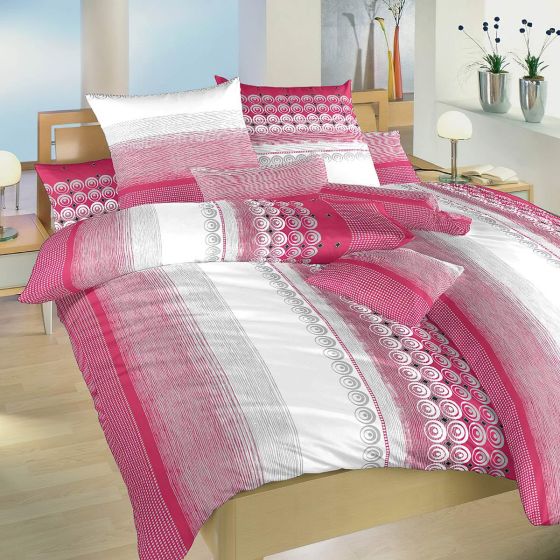 Povlečení SAHARA VÍNOVÁ, pruhy a kroužky, krep, 140x200cm + 70x90cm