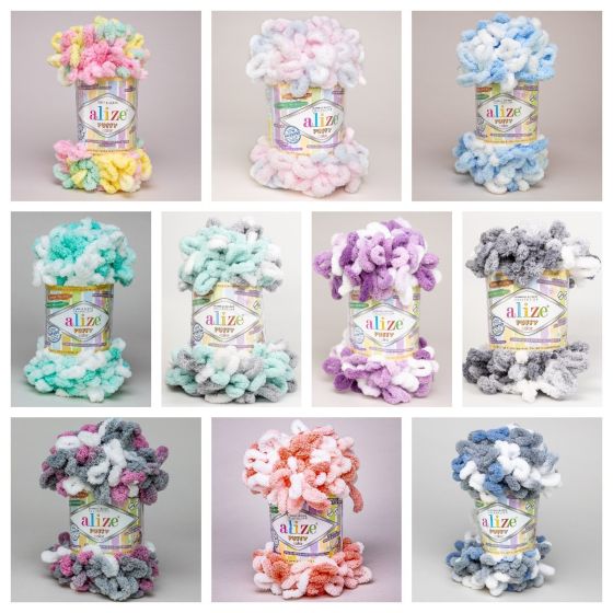 Pletací příze Alize PUFFY COLOR melírovaná, efektní, 100g/9m