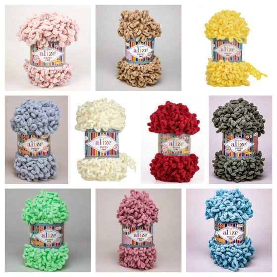 Pletací příze Alize PUFFY FINE 62 jednobarevná efektní, 100g/14m