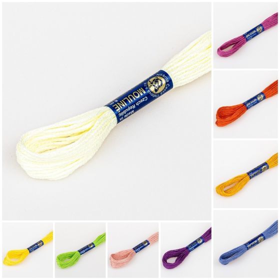 Vyšívací příze MOULINE / MULINKA jednobarevná, 2g/8m