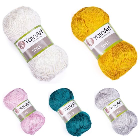 Pletací / háčkovací příze YarnArt STYLE jednobarevná, viskózová, více barev 50g/185m