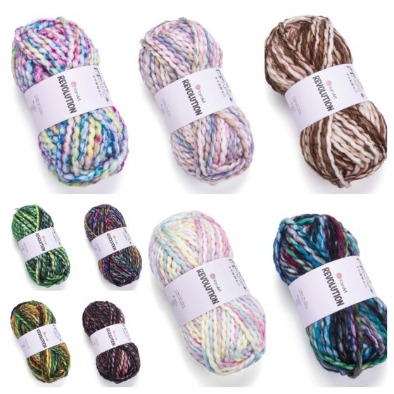 Pletací příze YarnArt REVOLUTION, efektní, 150g/75m