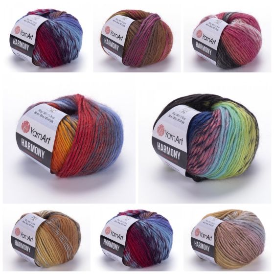Pletací příze YarnArt HARMONY hřejivá, melírovaná, 50g/80m
