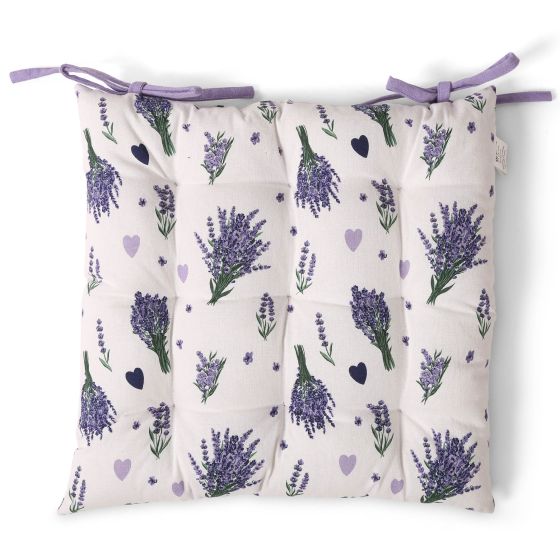 Prošívaný sedák PROVANCE 3 QK-184, levandule, fialová, čtverec 40x40cm