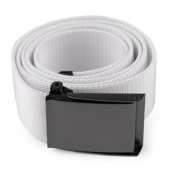 Pružný unisex opasek, textilní 870357/08, bílý, šířka 3,8cm, délka 126cm