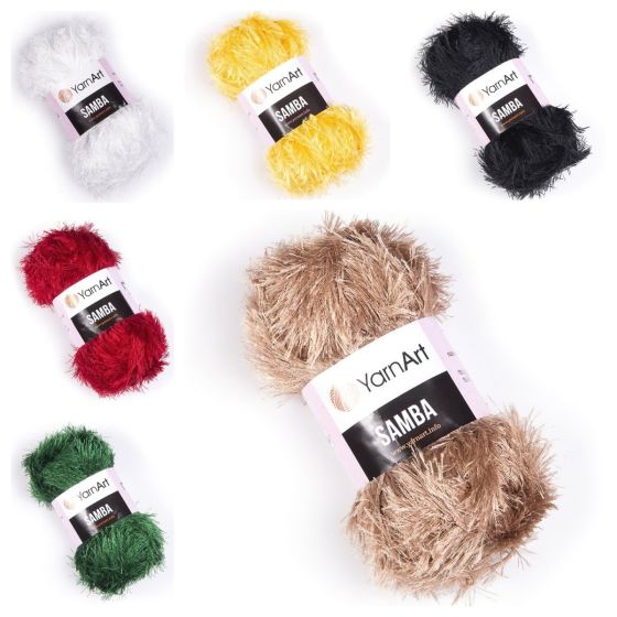 Pletací příze YarnArt SAMBA jednobarevná, efektní, 150g/100m