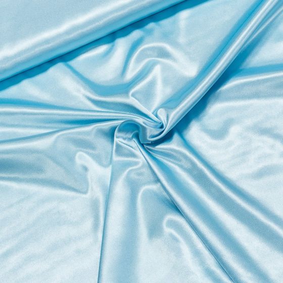 Satén elastický STR SAT 809, jednobarevná světle modrá, š.150cm (látka v metráži)