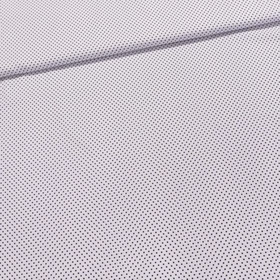Šatovka směsová SP-23015/2, černý puntík na bílé, š.150cm (látka v metráži)