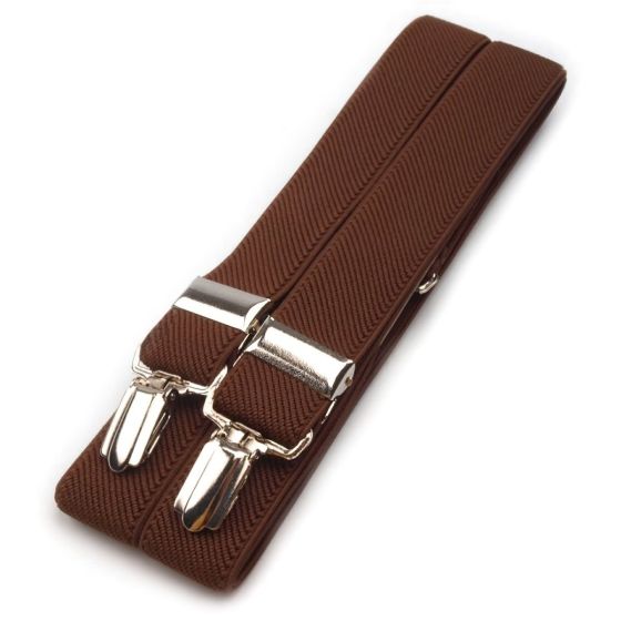 Šle pánské, délka 125cm, šíře 2,5cm, tvar X, hnědá, 650254/04