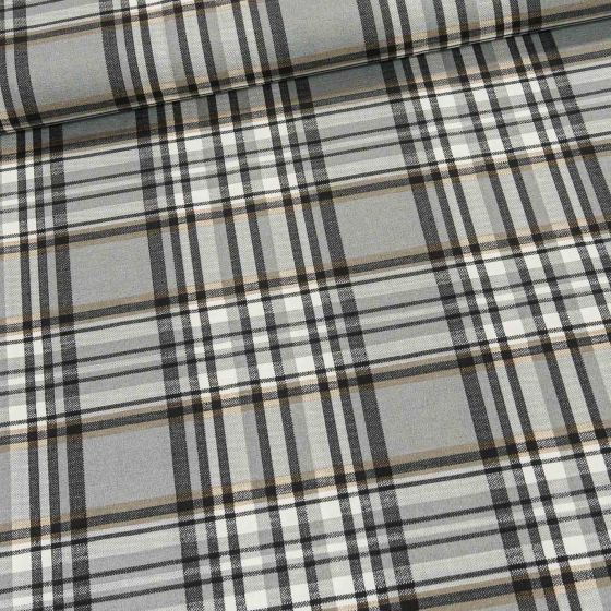 Směsové plátno .KOSTKA ŠEDÁ, š.140cm (látka v metráži)