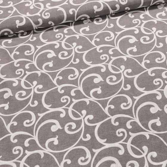 Směsové plátno P021 ŠEDÁ, ornamenty, š.140cm (látka v metráži)