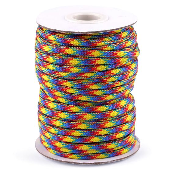 Šňůrka padáková 310230/7, multicolored (vícebarevná), průměr 4mm (šňůra na metry)