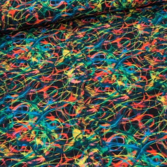 Softshell zimní 6-23124, barevné šmouhy 310g/m2, š.147cm (látka v metráži)