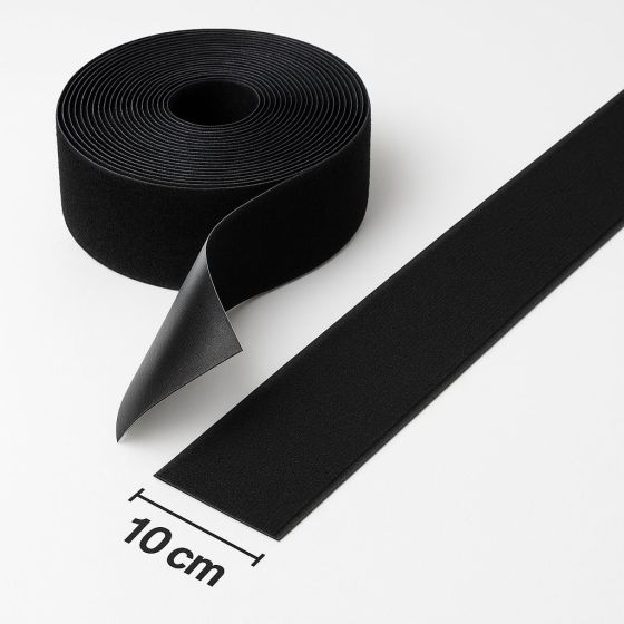 Suchý zip háček + plyš samolepící černý, šířka 10cm (v metráži)