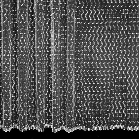 Tylová záclona BR81337 vyšívané větvičky, bílá (více výšek, v metráži)