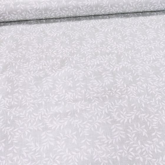 Ubrus PVC s textilním podkladem 13U/11, smetanové lístky na zeleném žíhání, š.140cm (metráž)