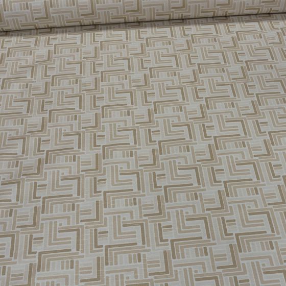 Ubrus PVC s textilním podkladem 4014134, béžová geometrie, š.140cm (metráž)