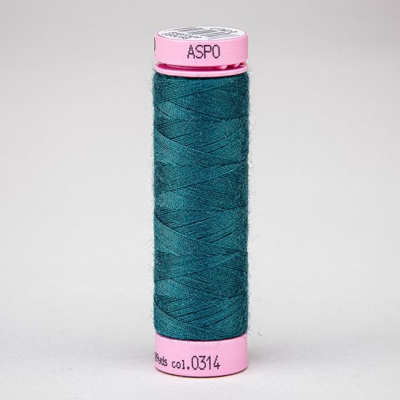 Univerzální šicí nit Amann ASPO 120 polyesterová, tmavě zeleno-tyrkysová 0314, návin 100m 