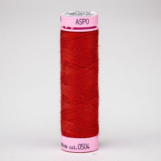 Univerzální šicí nit Amann ASPO 120 polyesterová, sytá rudá červená 0504, návin 100m 