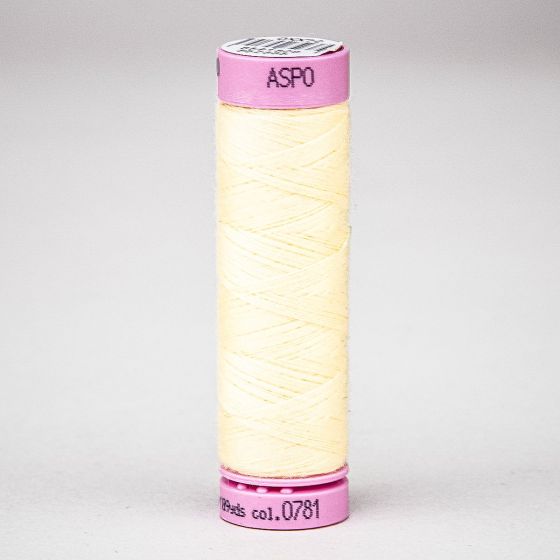 Univerzální šicí nit Amann ASPO 120 polyesterová, vanilková žlutá 0781, návin 100m 