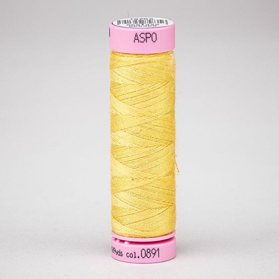Univerzální šicí nit Amann ASPO 120 polyesterová, okrově žlutá 0891, návin 100m 