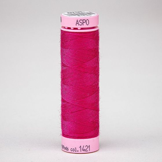 Univerzální šicí nit Amann ASPO 120 polyesterová, tmavě růžová 1421, návin 100m 