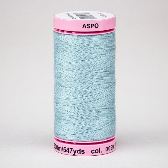 Univerzální šicí nit Amann ASPO 120 polyesterová, světle modrá našedlá 0020, návin 500m 