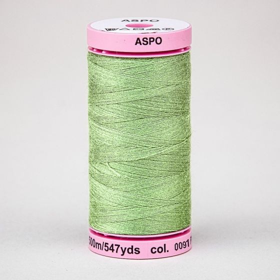 Univerzální šicí nit Amann ASPO 120 polyesterová, světle zelená 0091, návin 500m 