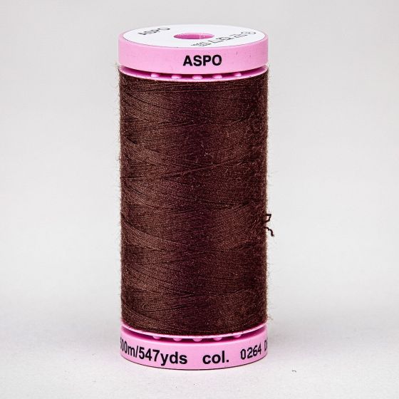 Univerzální šicí nit Amann ASPO 120 polyesterová, hnědá 0264, návin 500m 