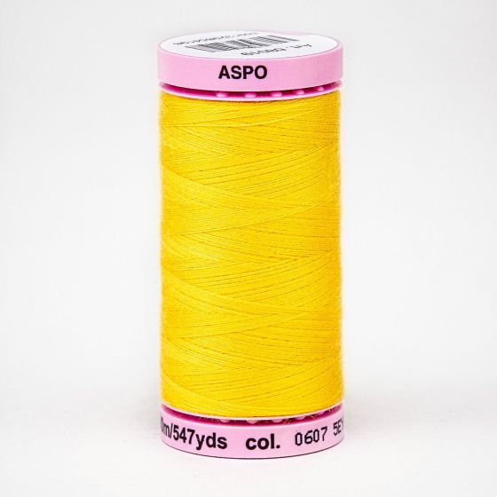 Univerzální šicí nit Amann ASPO 120 polyesterová, žlutá slunečnicová 0607, návin 500m 