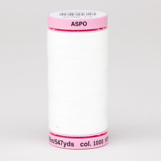 Univerzální šicí nit Amann ASPO 120 polyesterová, slonová kost bílá 1000, návin 500m 