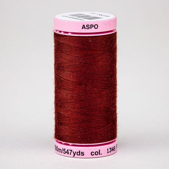 Univerzální šicí nit Amann ASPO 120 polyesterová, tmavá cihlová 1348, návin 500m