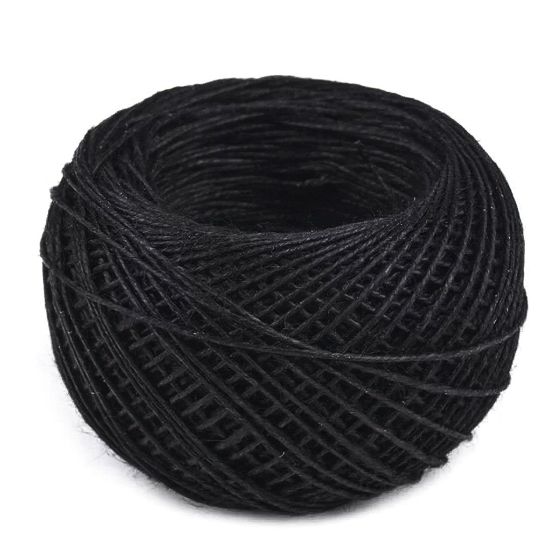 Univerzální šicí nit kovářská 240142/9005 lněná, černá, návin 50m, plastové pouzdro 