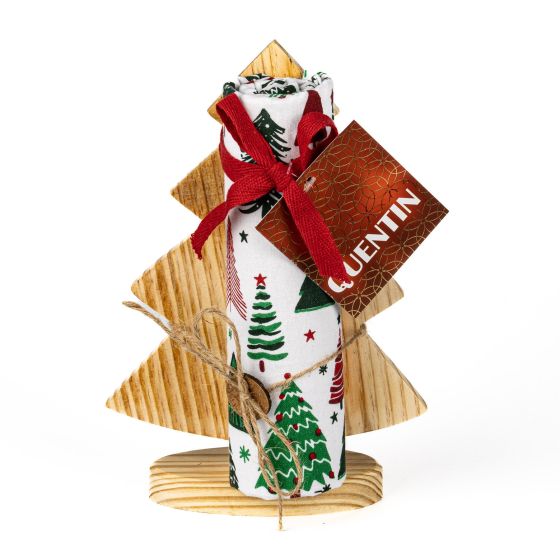 Utěrka vánoční dárkové balení AK-3941, 1 kus utěrka 40x70cm + dřevěný stromeček