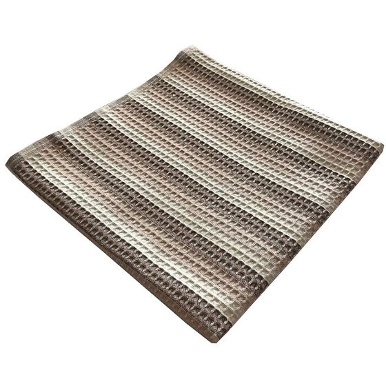 Vaflový pracovní bavlněný ručník HNĚDÝ PROUŽEK, 210g/m2, 50x100cm