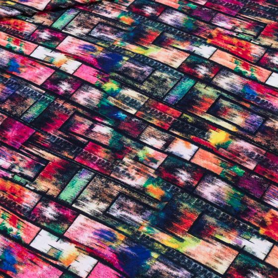 Viskózový úplet 9840/01, překládaný barevný obdélník, š.155cm (látka v metráži)