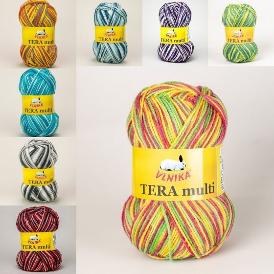 Pletací příze Vlnika TERA MULTI melírovaná, 100g/300m