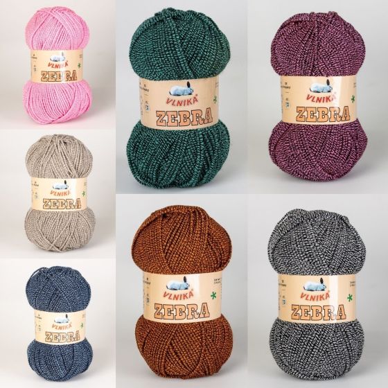 Pletací příze Vlnika ZEBRA melírovaná, 100g/195m