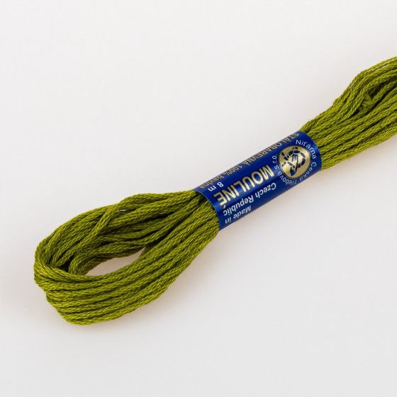 Vyšívací příze MOULINE / MULINKA 6772 zelené jablko, jednobarevná, 2g/8m