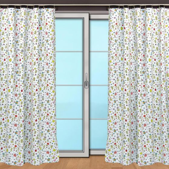 Zatemňovací / termoizolační závěs, dětský blackout 10027/05 LOUKA na bílé, šířka 150cm (látka v metráži)