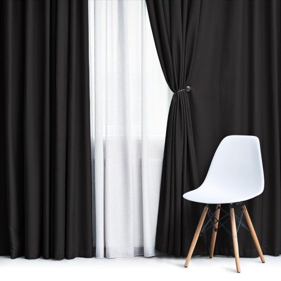Zatemňovací / termoizolační závěs, blackout jednobarevný UNI OLZ-126 černý, (více šířek, látka v metráži)