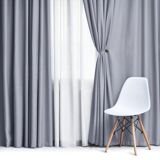 Zatemňovací / termoizolační závěs, blackout jednobarevný UNI OLZ-151 světle šedý, šířka 150cm (látka v metráži)