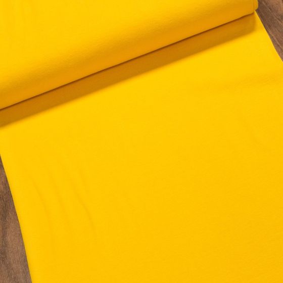 Žebrovaný bavlněný úplet 6201 0035 jemný / hladký, žlutý, š.35cm (látka v metráži)