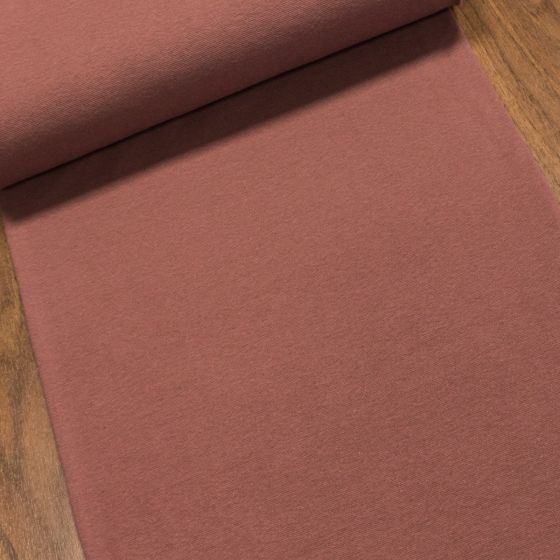 Žebrovaný bavlněný úplet 6201/1713 jemný / hladký, tmavý starorůžový, š.35cm (látka v metráži)