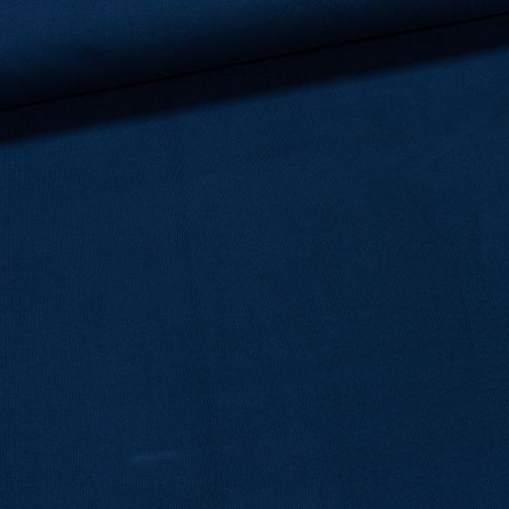 Žebrovaný bavlněný úplet 6222 2203, středně hrubý, jednobarevný tmavě petrolejový, š.122cm, (látka v metráži)