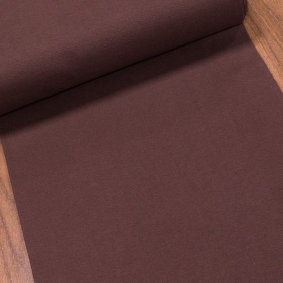 Žebrovaný bavlněný úplet 8058.022 BIO jemný / hladký, hnědý, š.35cm (látka v metráži)