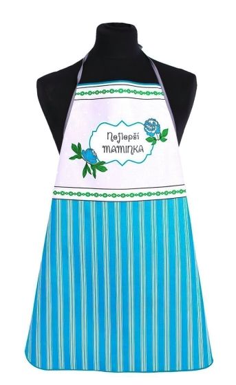 Kuchyňská zástěra EXCLUSIVE nejlepší maminka, tyrkysová